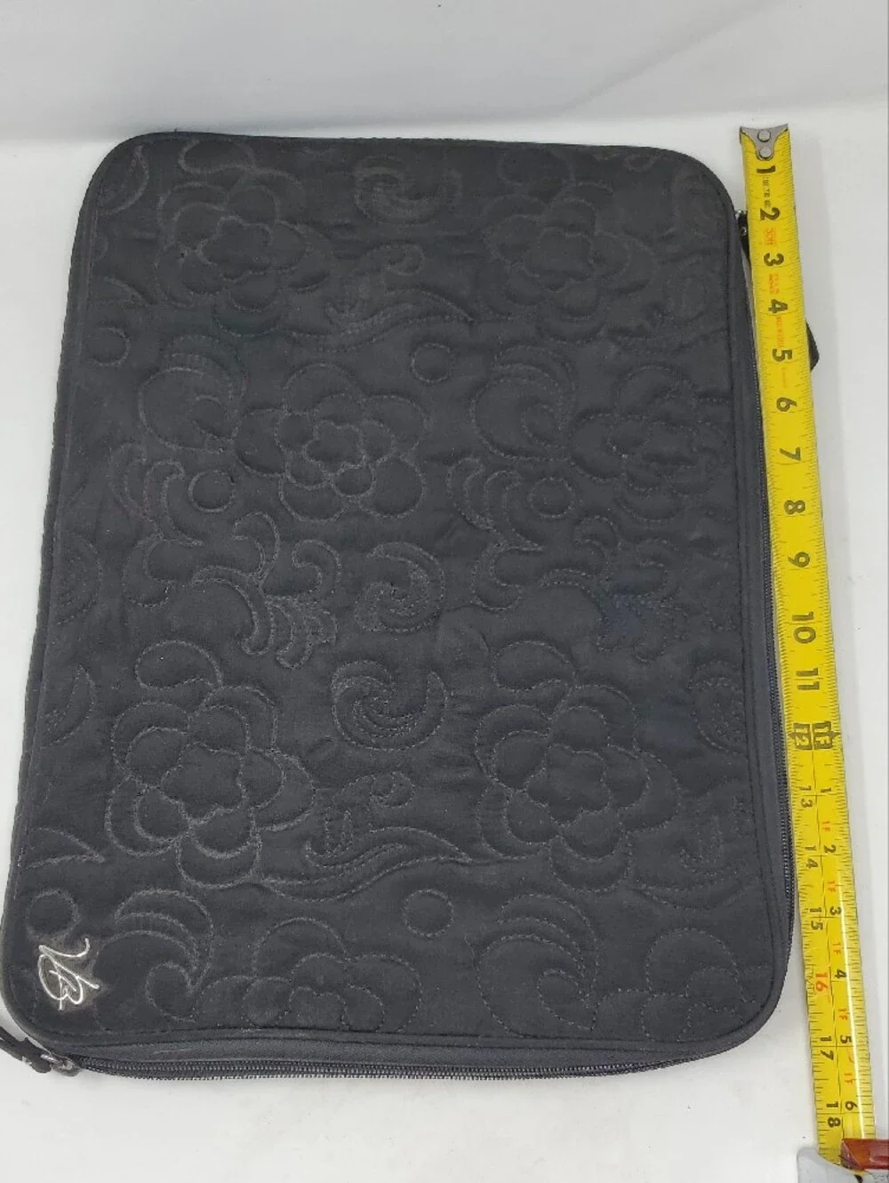 Vera Bradley Black Sleeve with Green and White Floral Padded Lining
